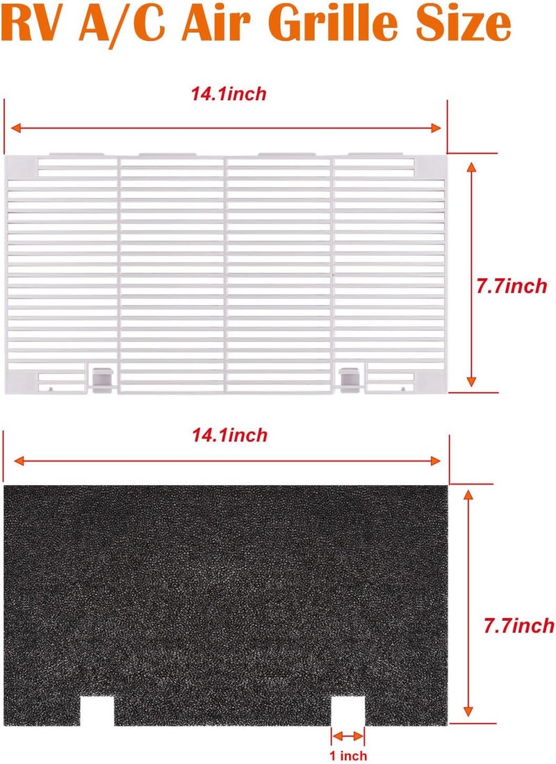 weideer RV A/C Ducted Air Grille for Dometic, Duo-Therm RV Air Conditioner Grille, RV Air Conditioner Cover with RV AC Filter Replacement for Dometic 3104928.019 Polar White 14.1" x 7.7" - Image 2